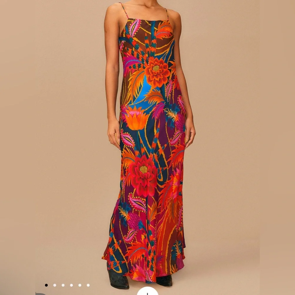 Vintage Wave Multicolor Lenzing™ Ecovero™ Viscose Maxi Dress - Picture 2 of 8